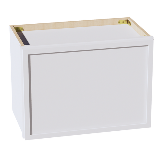 SF-W2115: Frost White Slim Shaker 21"W x 15"H 1 Door Standard Wall Bridge Cabinet