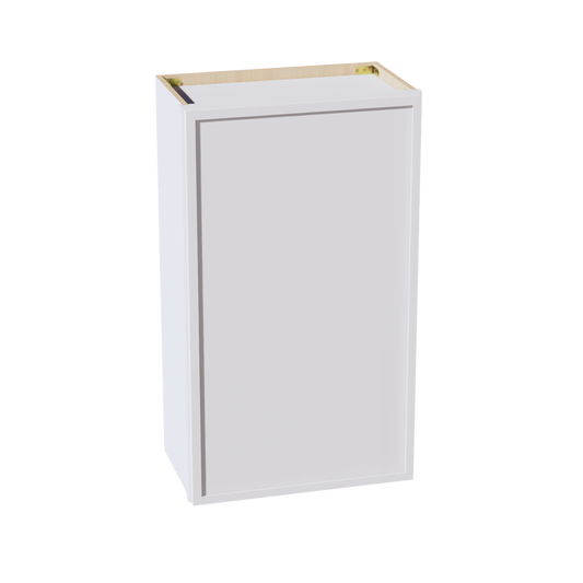 SF-W2136: Frost White Slim Shaker 21"W x 36"H 1 Door & 2 Shelves Standard Wall Cabinet