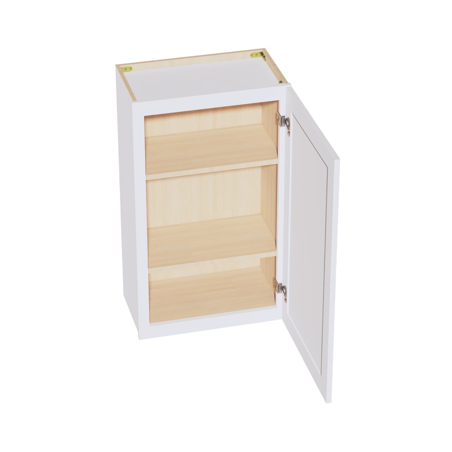 SF-W2136: Frost White Slim Shaker 21"W x 36"H 1 Door & 2 Shelves Standard Wall Cabinet