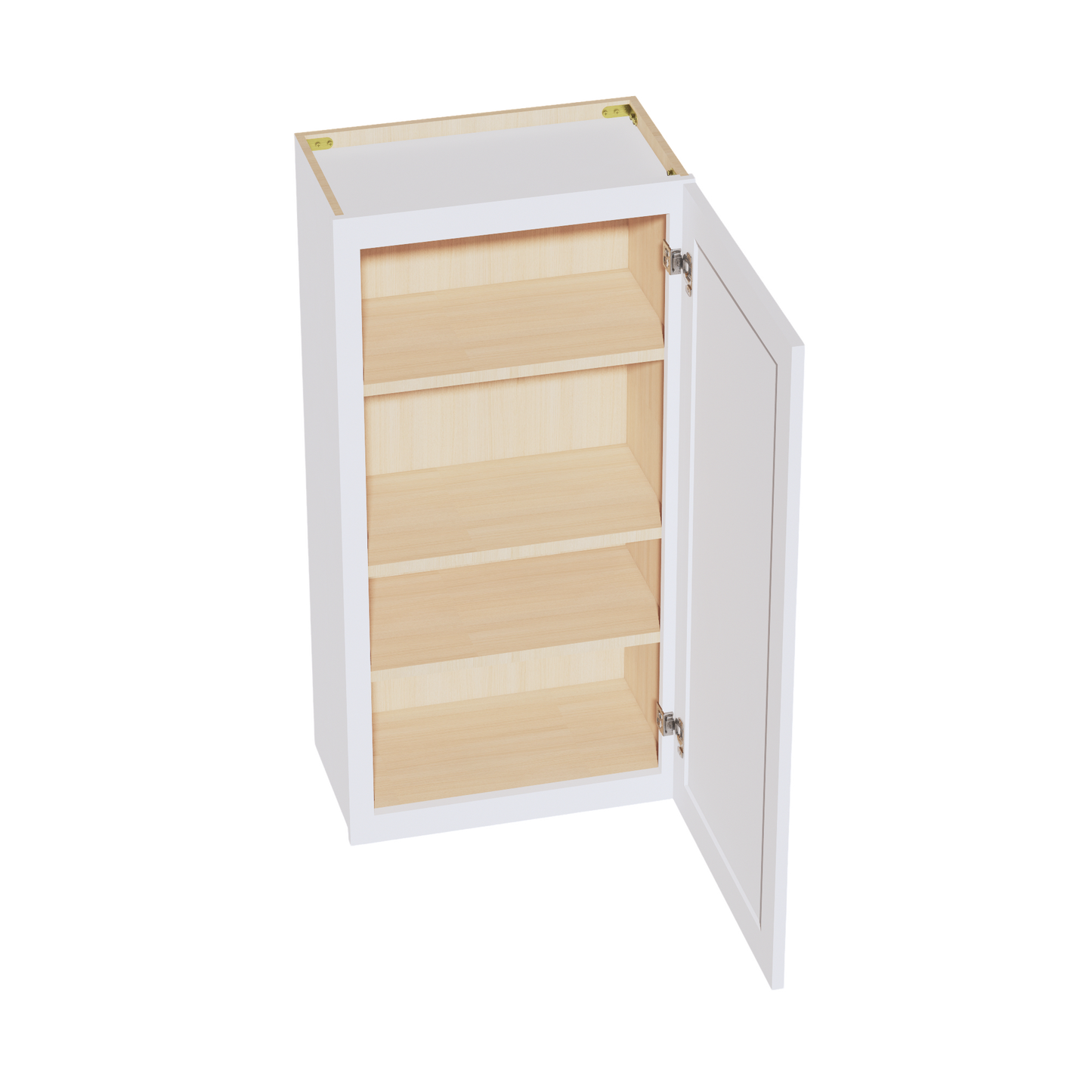 SF-W2142: Frost White Slim Shaker 21"W x 42"H 1 Door & 3 Shelves Standard Wall Cabinet