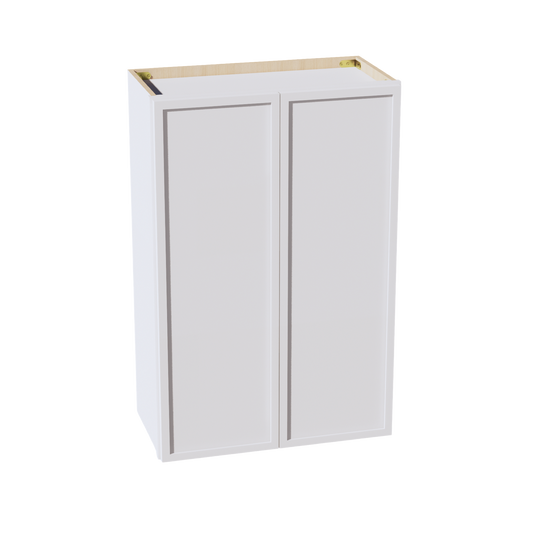 SF-W2436: Frost White Slim Shaker 24"W x 36"H 2 Doors & 2 Shelves Standard Wall Cabinet