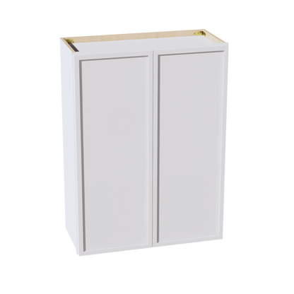 SF-W2736: Frost White Slim Shaker 27"W x 36"H 2 Doors & 2 Shelves Standard Wall Cabinet