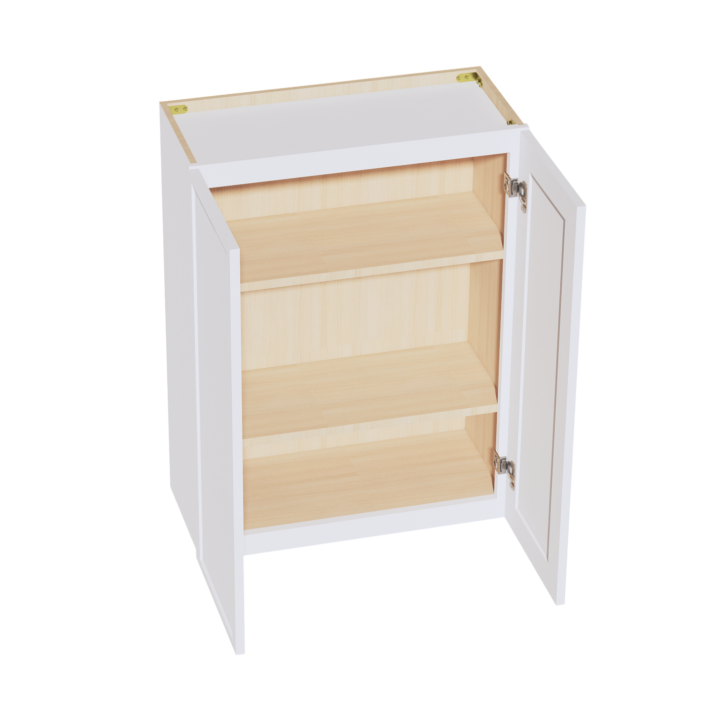 SF-W2736: Frost White Slim Shaker 27"W x 36"H 2 Doors & 2 Shelves Standard Wall Cabinet