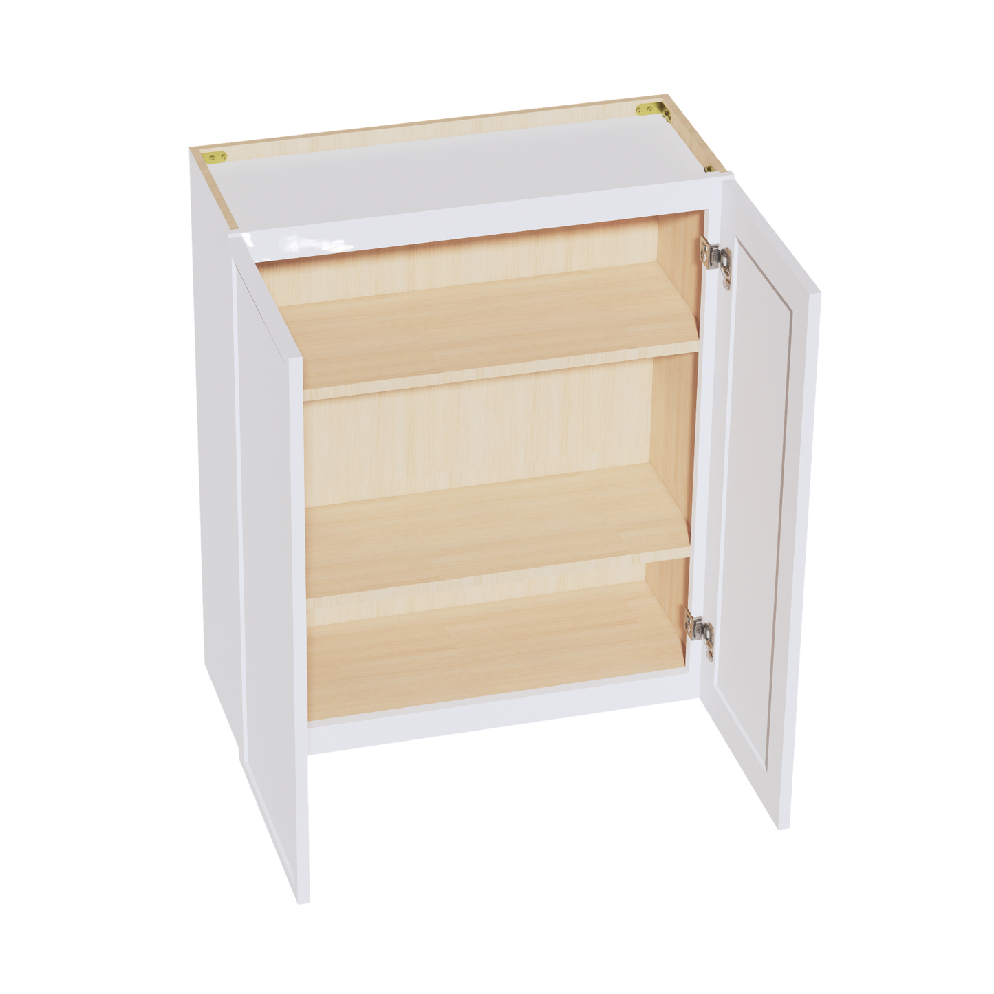 SF-W3036: Frost White Slim Shaker 30"W x 36"H 2 Doors & 2 Shelves Standard Wall Cabinet