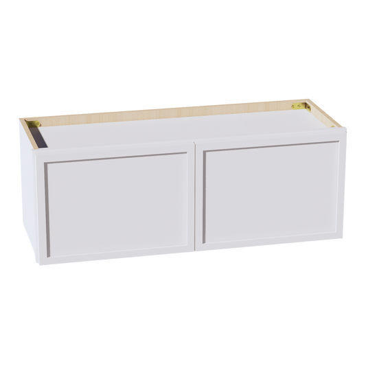 SF-W3312: Frost White Slim Shaker 33"W x 12"H 2 Doors Standard Wall Bridge Cabinet