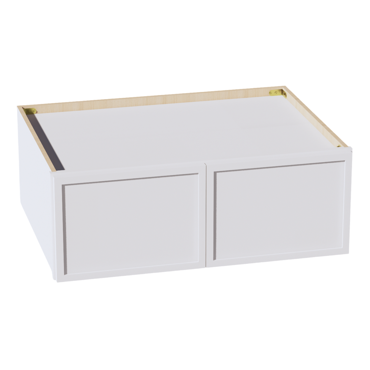 SF-W331224: Frost White Slim Shaker 33"W x 12"H x 24"D 2 Doors Standard Bridge Wall Cabinet