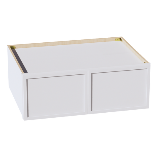 SF-W331224: Frost White Slim Shaker 33"W x 12"H x 24"D 2 Doors Standard Bridge Wall Cabinet