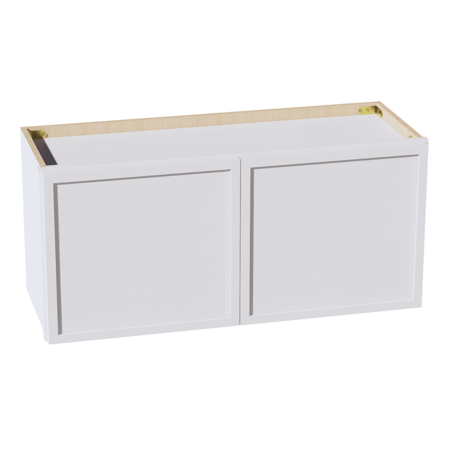 SF-W3315: Frost White Slim Shaker 33"W x 15"H 2 Doors Standard Wall Bridge Cabinet