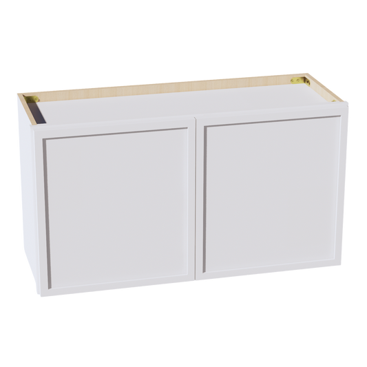 SF-W3318: Frost White Slim Shaker 33"W x 18"H 2 Doors Standard Wall Bridge Cabinet