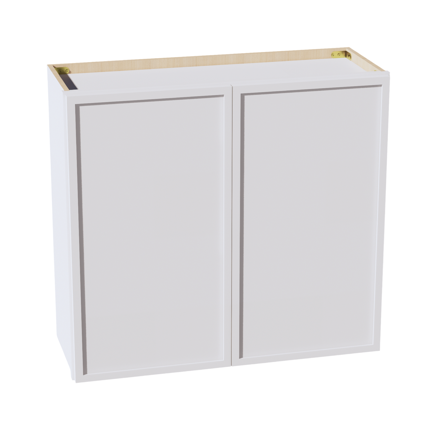 SF-W3330: Frost White Slim Shaker 33"W x 30"H 2 Doors & 2 Shelves Standard Wall Cabinet