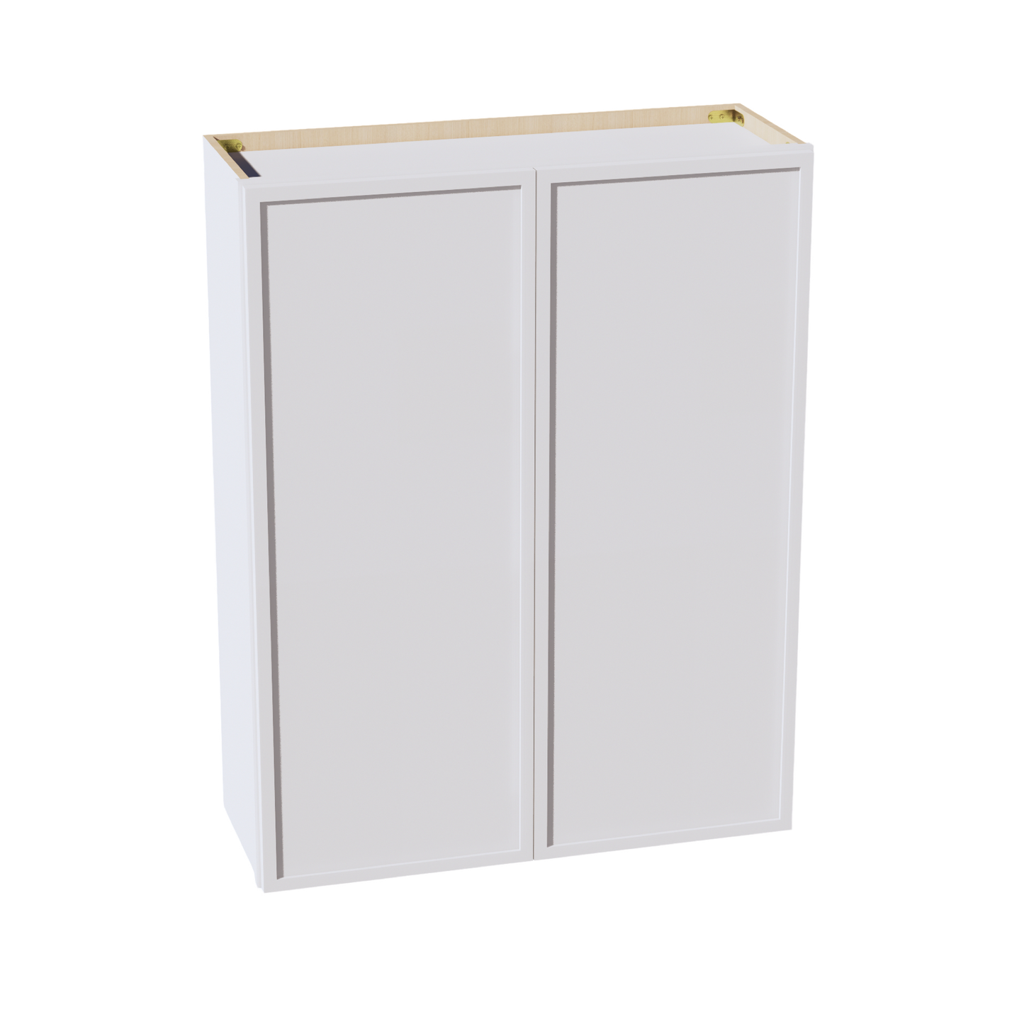 SF-W3342: Frost White Slim Shaker 33"W x 42"H 2 Doors & 3 Shelves Standard Wall Cabinet