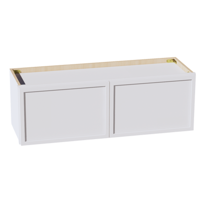 SF-W3612: Frost White Slim Shaker 36"W x 12"H 2 Doors Standard Wall Bridge Cabinet