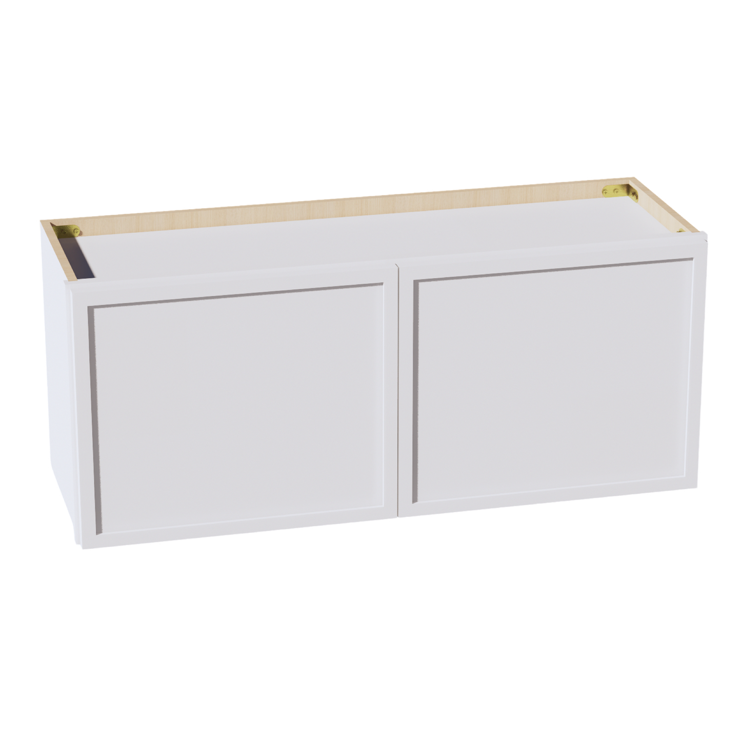 SF-W3615: Frost White Slim Shaker 36"W x 15"H 2 Doors Standard Wall Bridge Cabinet