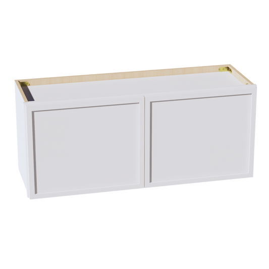 SF-W3615: Frost White Slim Shaker 36"W x 15"H 2 Doors Standard Wall Bridge Cabinet