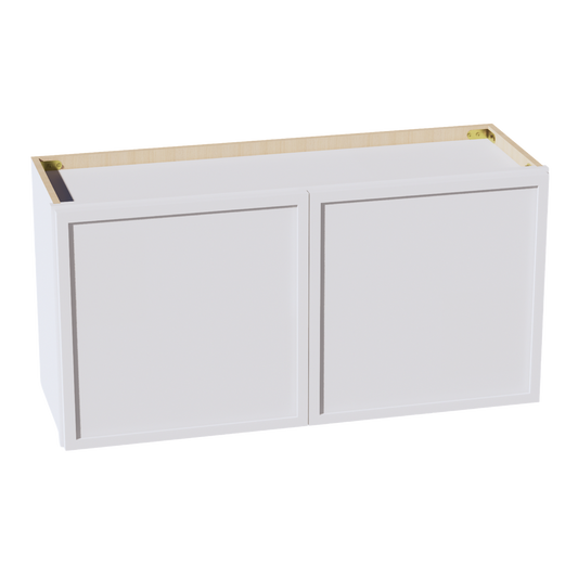 SF-W3618: Frost White Slim Shaker 36"W x 18"H 2 Doors Standard Wall Bridge Cabinet