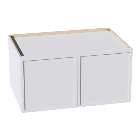 SF-W361824: Frost White Slim Shaker 36"W x 18"H x 24"D 2 Doors Standard Bridge Wall Cabinet