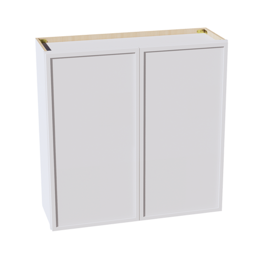 SF-W3636: Frost White Slim Shaker 36"W x 36"H 2 Doors & 2 Shelves Standard Wall Cabinet