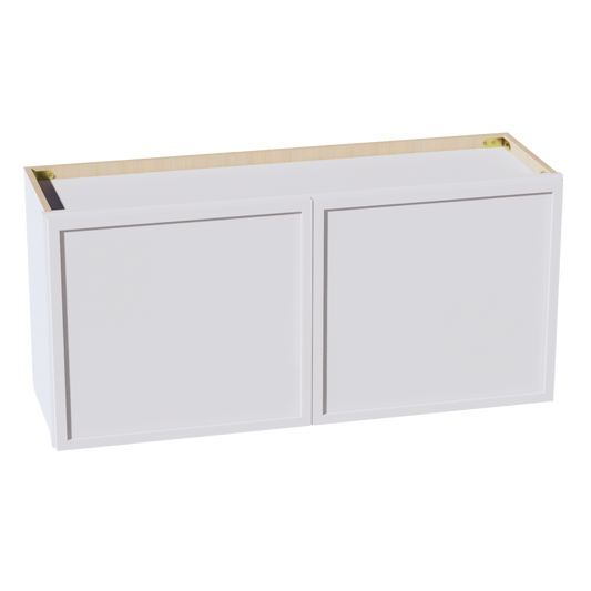 SF-W3918: Frost White Slim Shaker 39"W x 18"H 2 Doors Standard Wall Bridge Cabinet