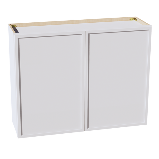 SF-W3930: Frost White Slim Shaker 39"W x 30"H 2 Doors & 2 Shelves Standard Wall Cabinet