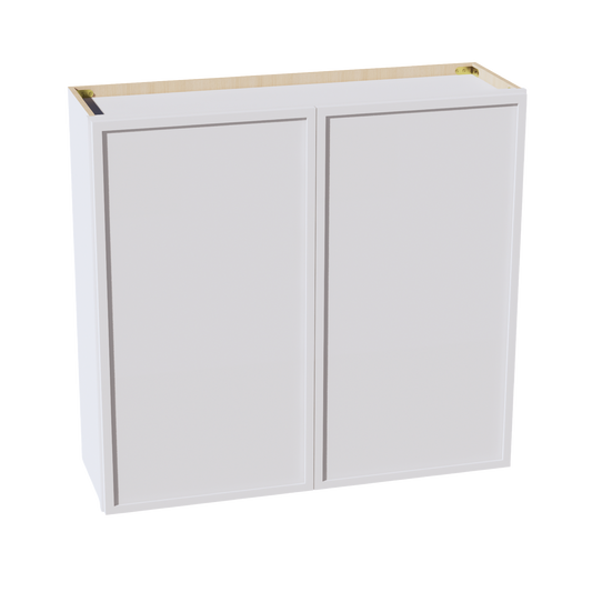 SF-W3936: Frost White Slim Shaker 39"W x 36"H 2 Doors & 2 Shelves Standard Wall Cabinet