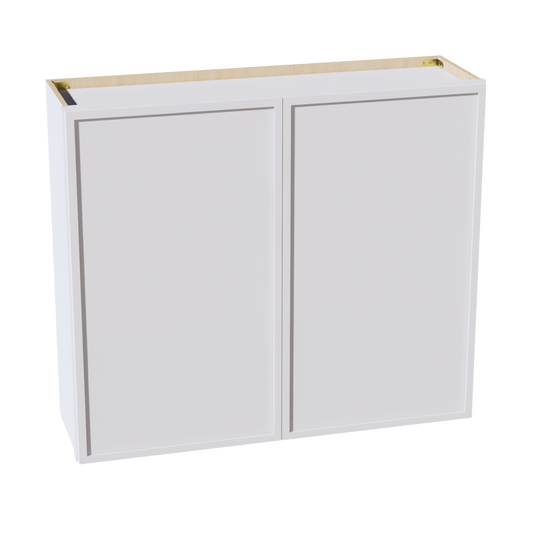 SF-W4236: Frost White Slim Shaker 42"W x 36"H 2 Doors & 2 Shelves Standard Wall Cabinet