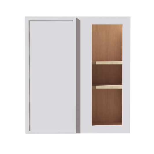 SF-WBC2730: Frost White Slim Shaker 27"W x 30"H 1 Door & 2 Shelves Wall Blind Corner Cabinets