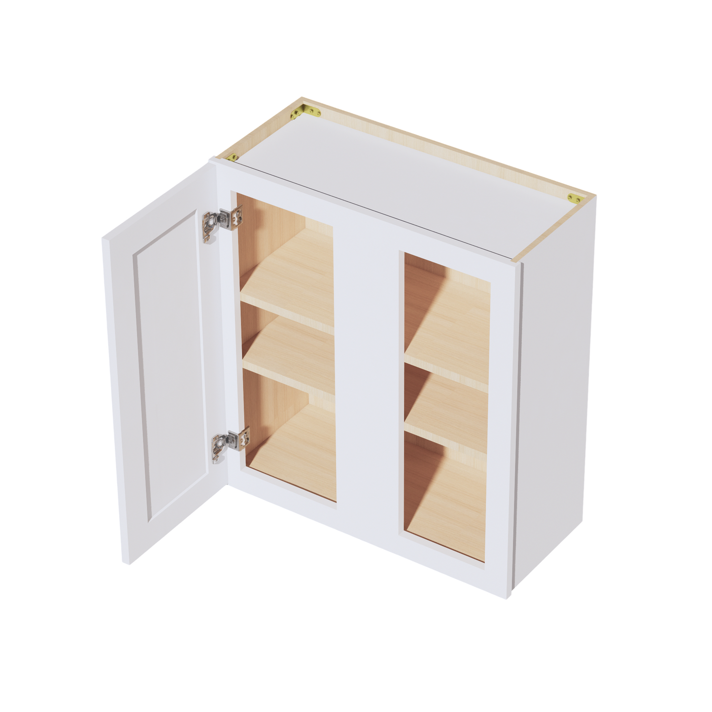 SF-WBC2730: Frost White Slim Shaker 27"W x 30"H 1 Door & 2 Shelves Wall Blind Corner Cabinets