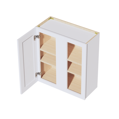 SF-WBC2730: Frost White Slim Shaker 27"W x 30"H 1 Door & 2 Shelves Wall Blind Corner Cabinets