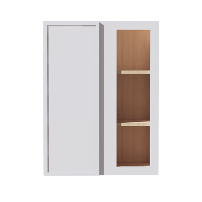 SF-WBC2736: Frost White Slim Shaker 27"W x 36"H 1 Door & 2 Shelves Wall Blind Corner Cabinets