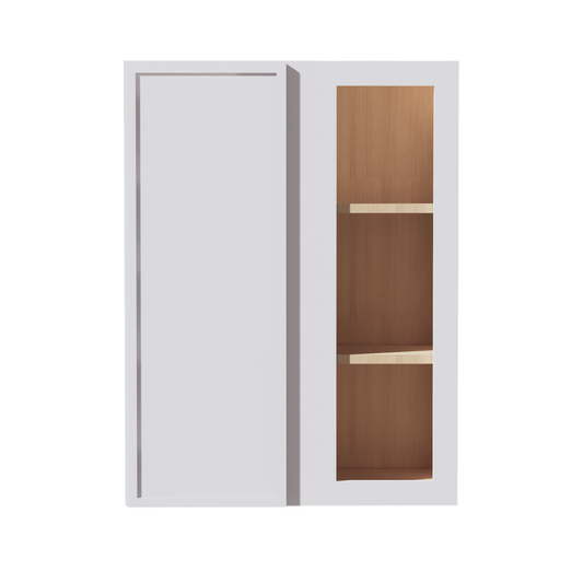 SF-WBC2736: Frost White Slim Shaker 27"W x 36"H 1 Door & 2 Shelves Wall Blind Corner Cabinets