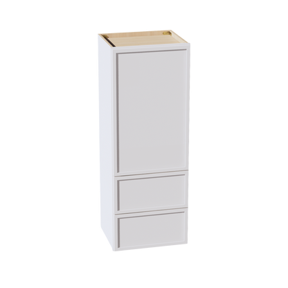 SF-WD1848: Frost White Slim Shaker 18"W x 48"H 1 Door & 2 Drawers Special Wall Cabinet