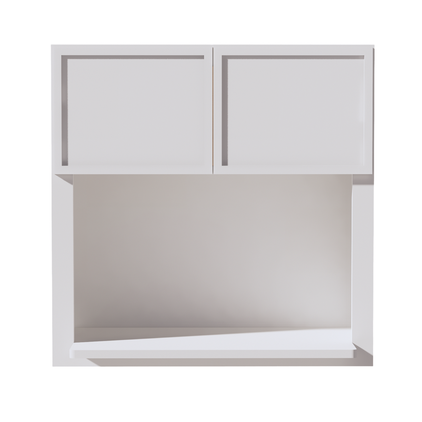 SF-WM3030: Frost White Slim Shaker 30"W x 30"H 2 Doors Wall Built-in Microwave Cabinets