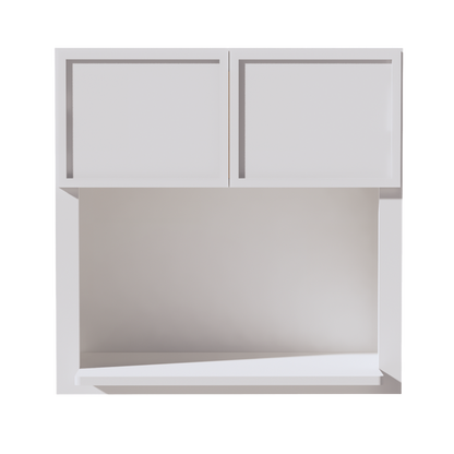 SF-WM3030: Frost White Slim Shaker 30"W x 30"H 2 Doors Wall Built-in Microwave Cabinets