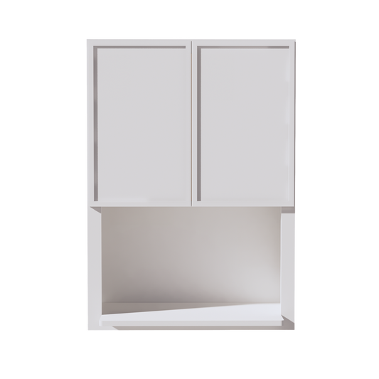 SF-WM3042: Frost White Slim Shaker 30"W x 42"H 2 Door & 1 Shelf Wall Built-in Microwave Cabinets