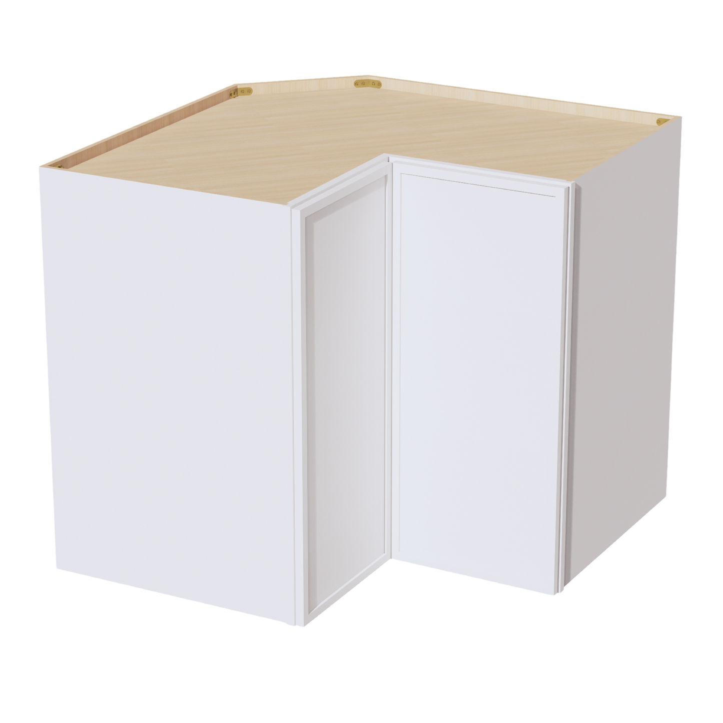 SF-WPC2436: Frost White Slim Shaker 24"W x 36"H 1 Door & 2 Shelves Pie Cut Wall Corner Cabinet