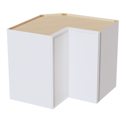 SF-WPC2436: Frost White Slim Shaker 24"W x 36"H 1 Door & 2 Shelves Pie Cut Wall Corner Cabinet