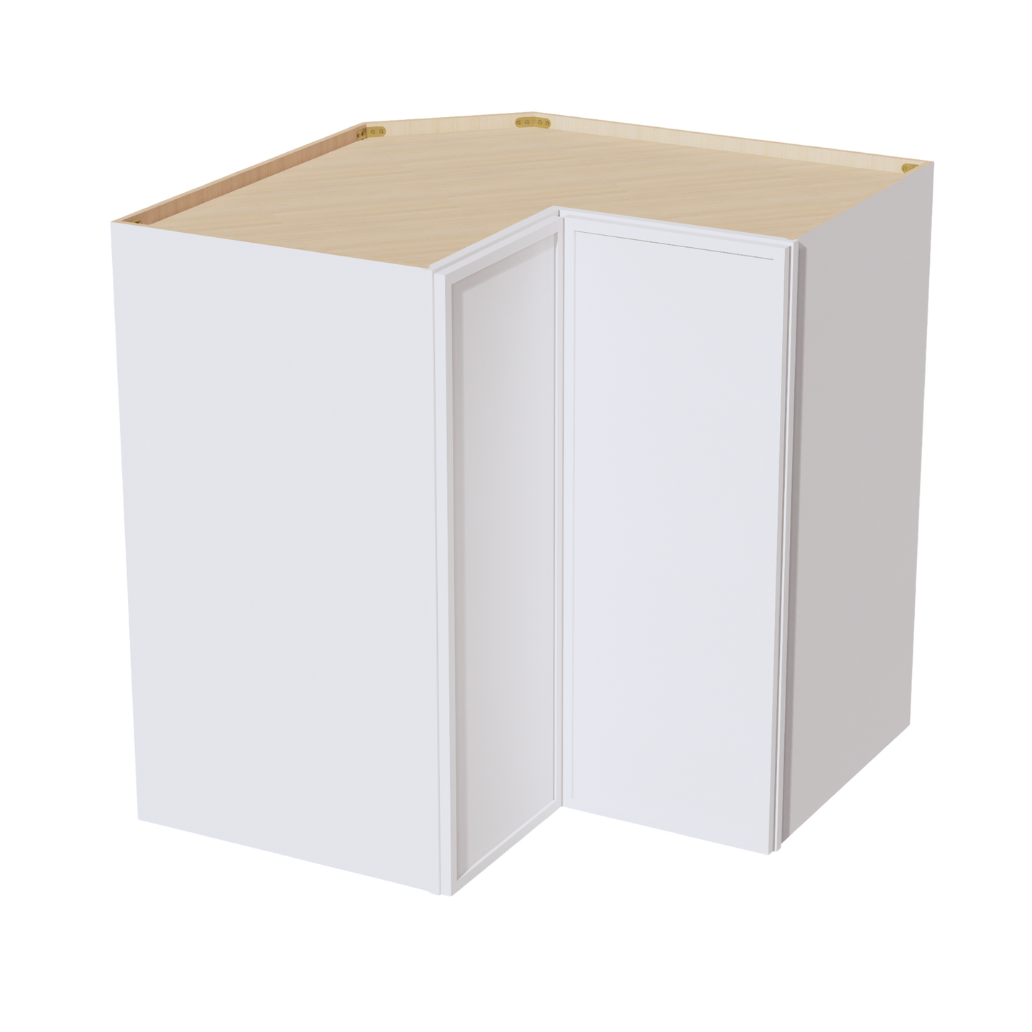 SF-WPC2442: Frost White Slim Shaker 24"W x 42"H 1 Door & 3 Shelves Pie Cut Wall Corner Cabinet