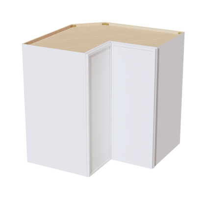 SF-WPC2442: Frost White Slim Shaker 24"W x 42"H 1 Door & 3 Shelves Pie Cut Wall Corner Cabinet