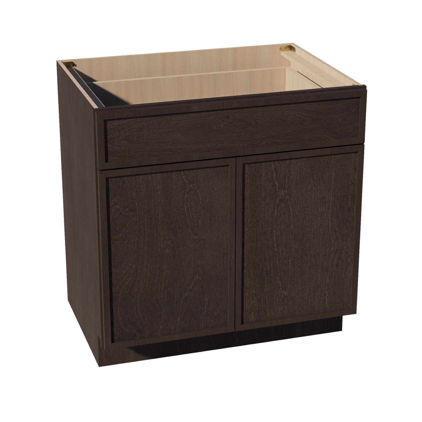 SM-B33: Mocha Brown Slim Shaker 33" 1 Drawer 2 Doors Standard Base Cabinet