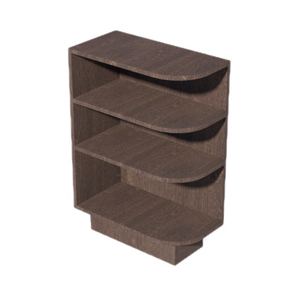 SM-BES12L: Mocha Brown Slim Shaker 12" 4 Shelves End Shelf Corner Base Cabinets (Left Open)