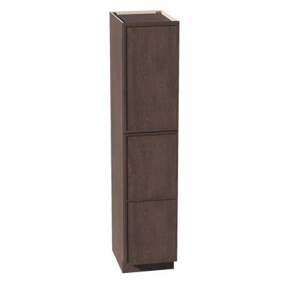 SM-TP1884: Mocha Brown Slim Shaker 18"W x 84"H x 24"D 2 Doors & 5 Shelves Tall Shelf Pantry Cabinets