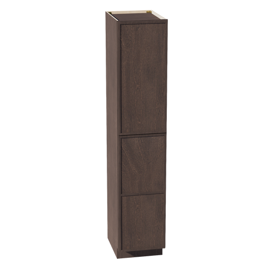 SM-TP1890: Mocha Brown Slim Shaker 18"W x 90"H x 24"D 2 Doors & 5 Shelves Tall Shelf Pantry Cabinets