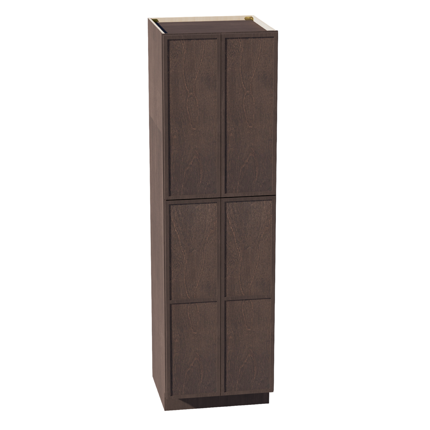 SM-TP2484: Mocha Brown Slim Shaker 24"W x 84"H x 24"D 5 Door & 5 Shelves Tall Shelf Pantry Cabinets