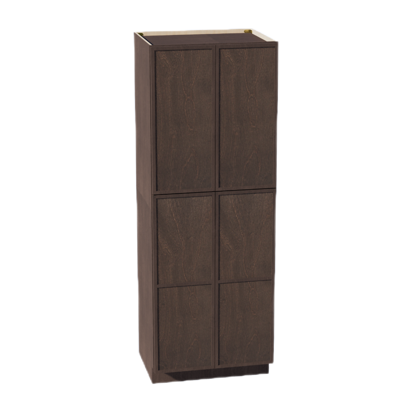 SM-TP3084: Mocha Brown Slim Shaker 30"W x 84"H x 24"D 4 Door & 5 Shelves Tall Shelf Pantry Cabinets