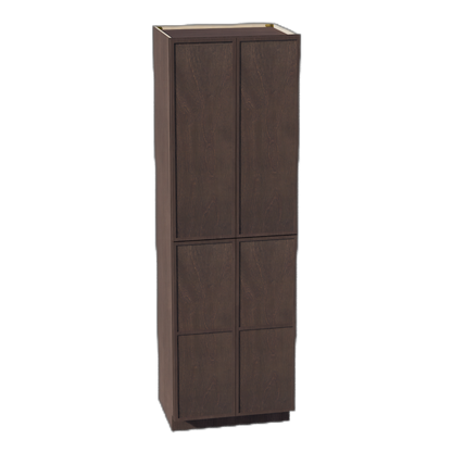 SM-TP3096: Mocha Brown Slim Shaker 30"W x 96"H x 24"D 2 Doors & 6 Shelves Tall Shelf Pantry Cabinets