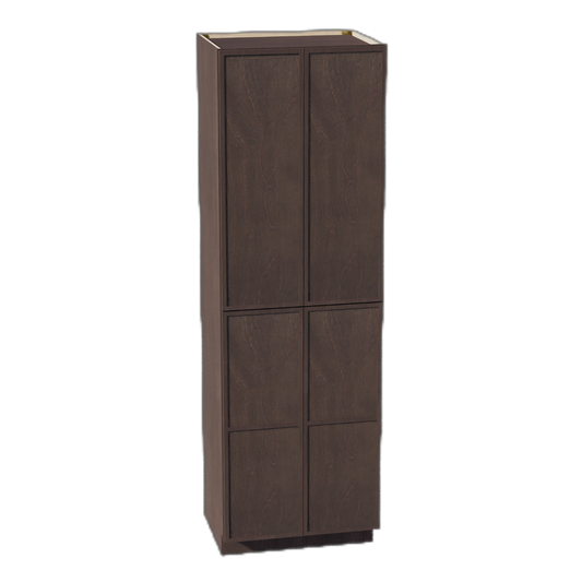 SM-TP3096: Mocha Brown Slim Shaker 30"W x 96"H x 24"D 2 Doors & 6 Shelves Tall Shelf Pantry Cabinets