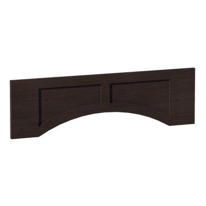 SM-VARP42: Mocha Brown Slim Shaker 42"W x 12"H x 3/4"D Arched Valance with Raised Panel