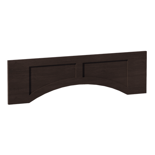 SM-VARP42: Mocha Brown Slim Shaker 42"W x 12"H x 3/4"D Arched Valance with Raised Panel