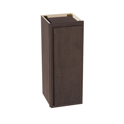 SM-W1230: Mocha Brown Slim Shaker 12"W x 30"H 1 Door & 2 Shelves Standard Wall Cabinet