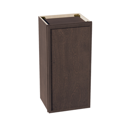 SM-W1530: Mocha Brown Slim Shaker 15"W x 30"H 1 Door & 2 Shelves Standard Wall Cabinet